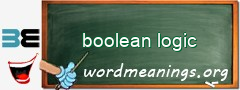 WordMeaning blackboard for boolean logic